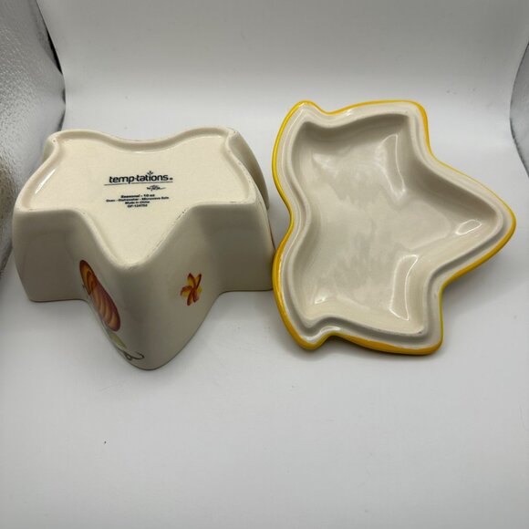 Temp-tations by Tara seasonal 10 oz leaf shaped covered dish autumn decor - Picture 7 of 10